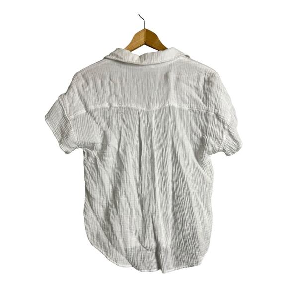 Cloth & Stone Gauze Summer Top Shirt Blouse Semi Sheer Lightweight Cruise Vacay - Picture 7 of 7